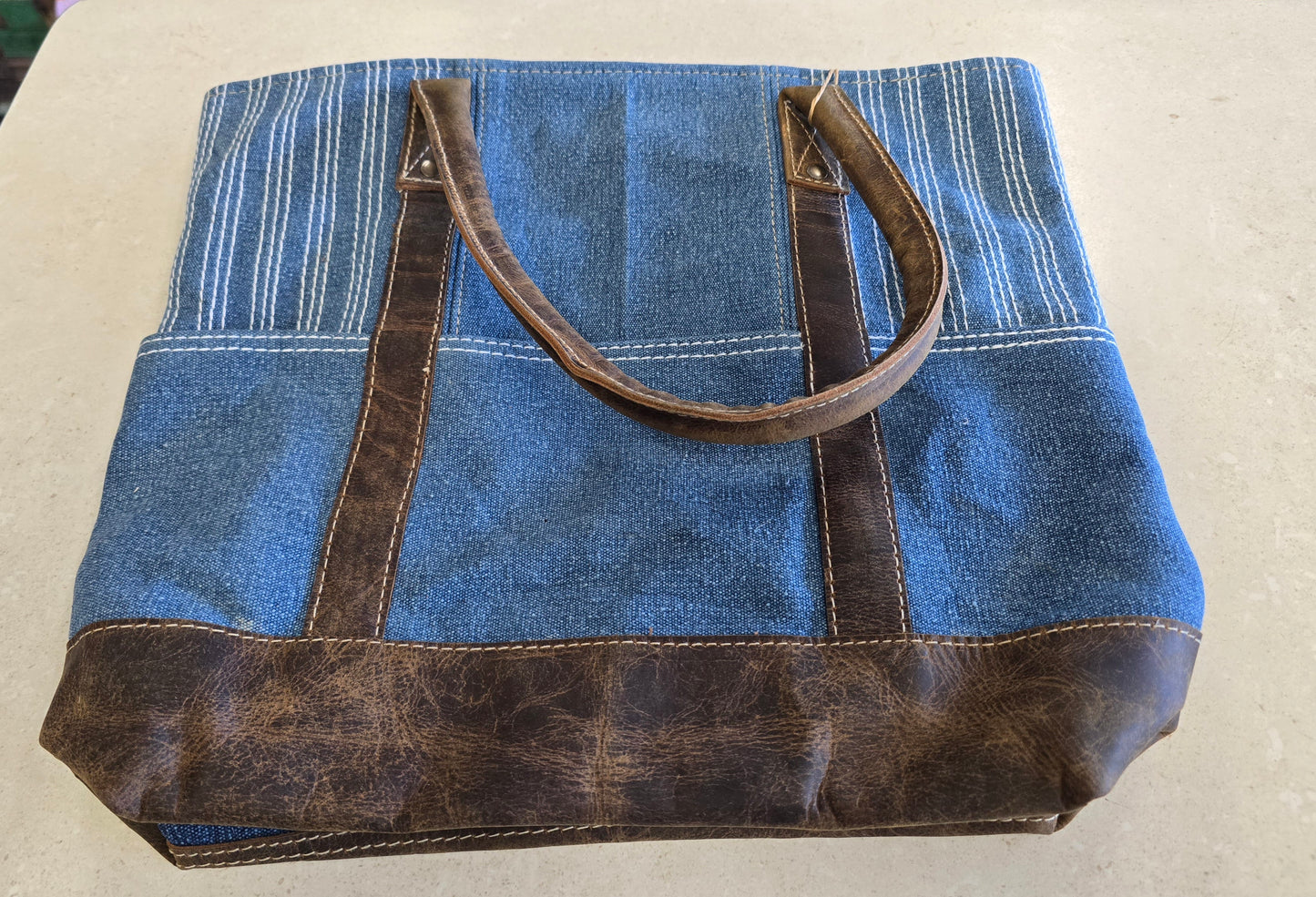Canvas & leather Tote bag