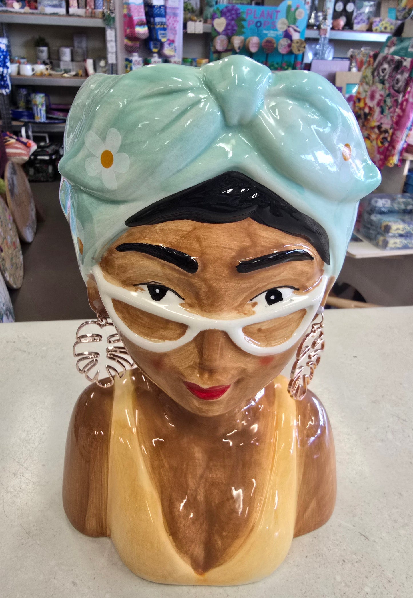 Earring African lady vase