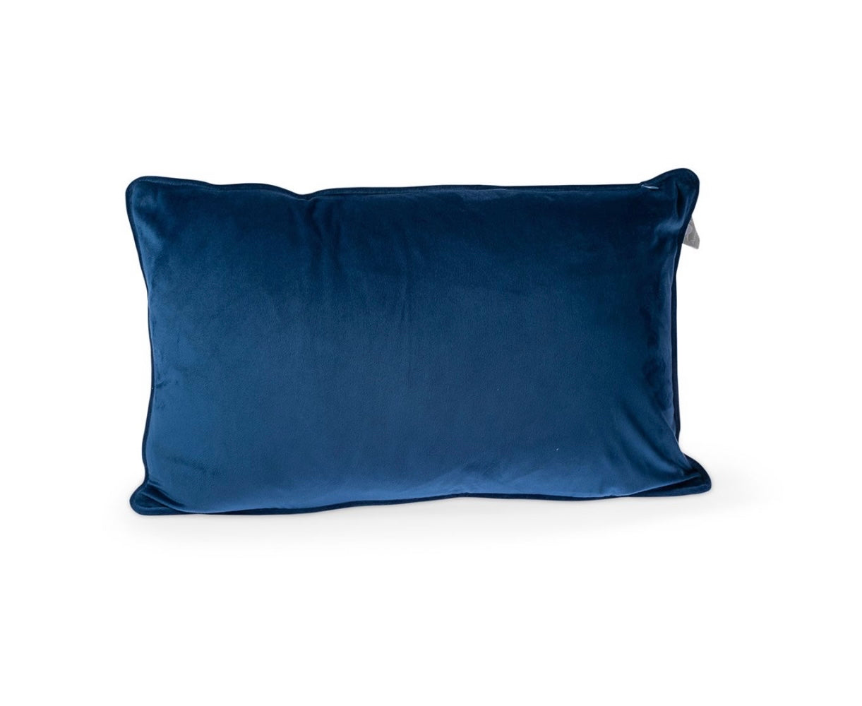 Carla Lumber Feather Cushion- Blue