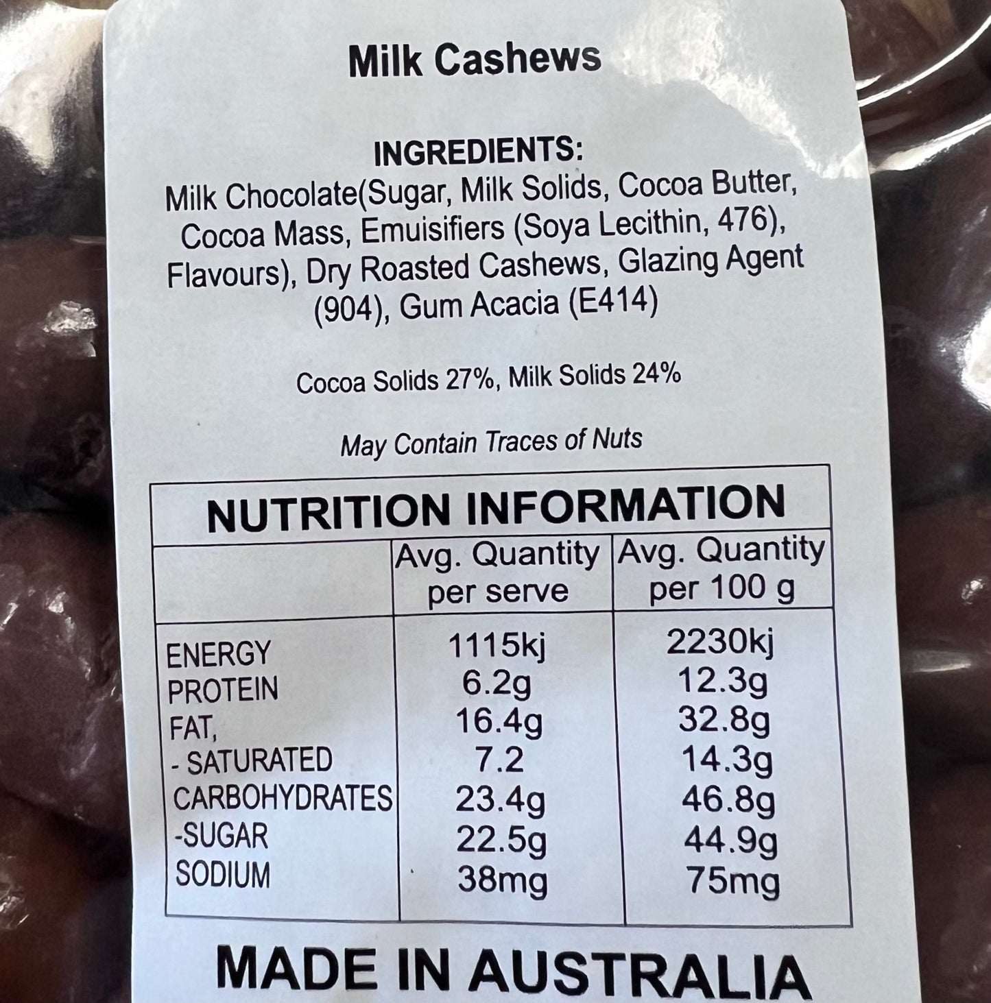 Milk Chocolate Cashews