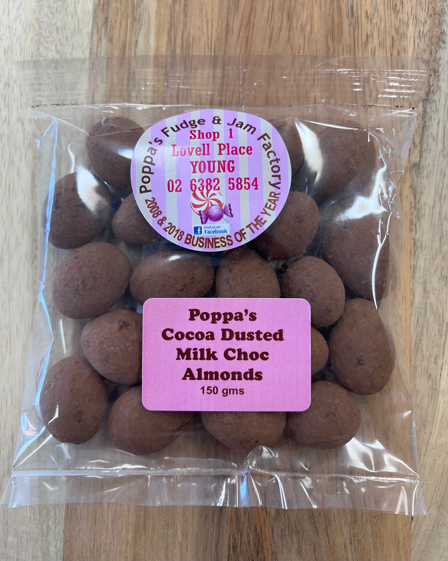 Cocoa Dusted Milk Chocolate Almonds