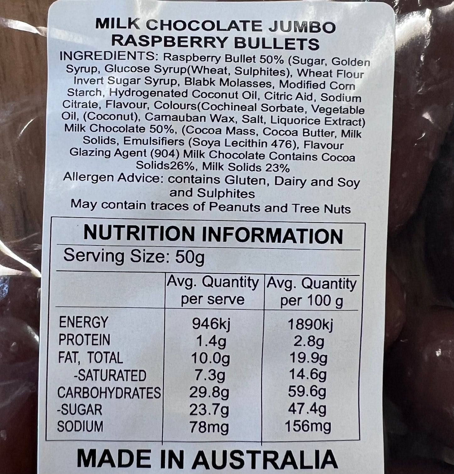 Milk Chocolate Jumbo Raspberry Bullets