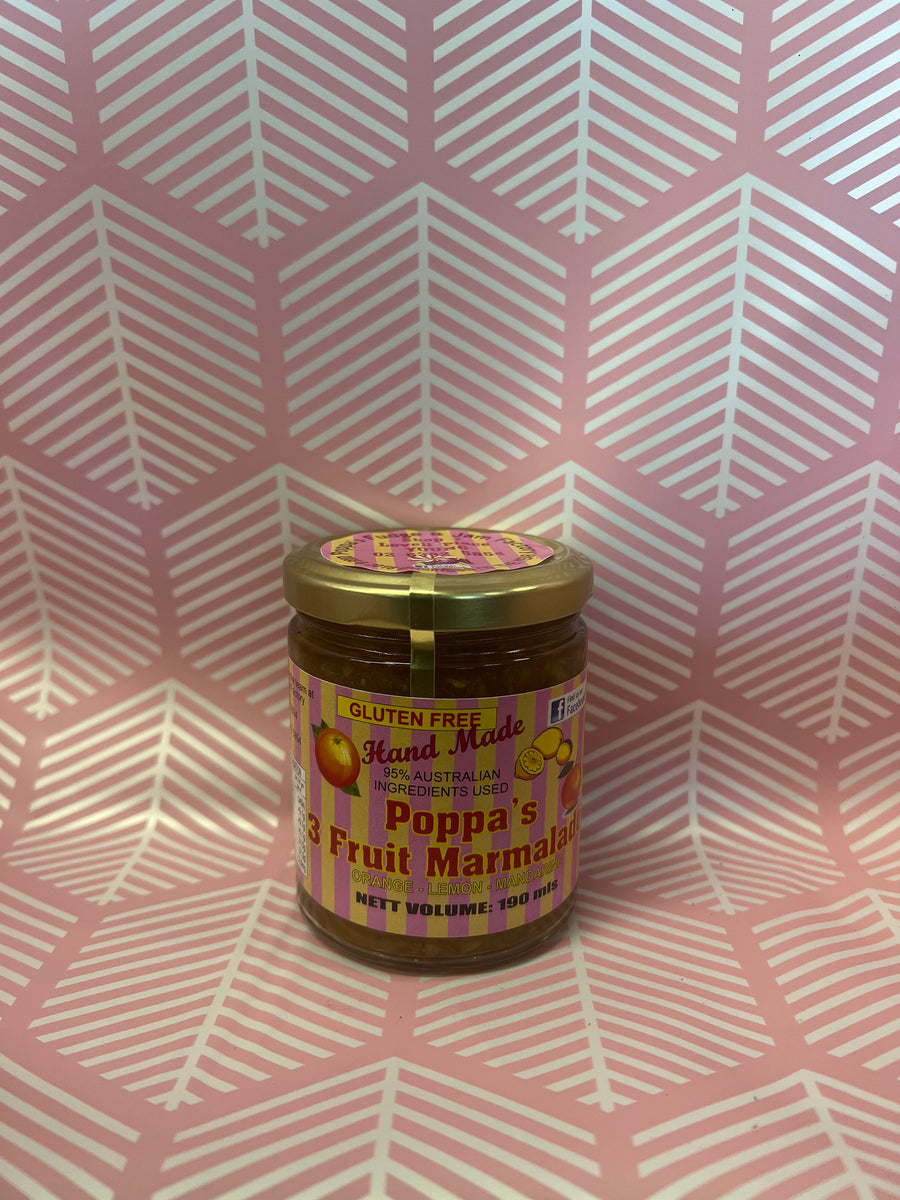 Poppas 3 Fruit Marmalade Poppa’s Fudge & Jam Factory