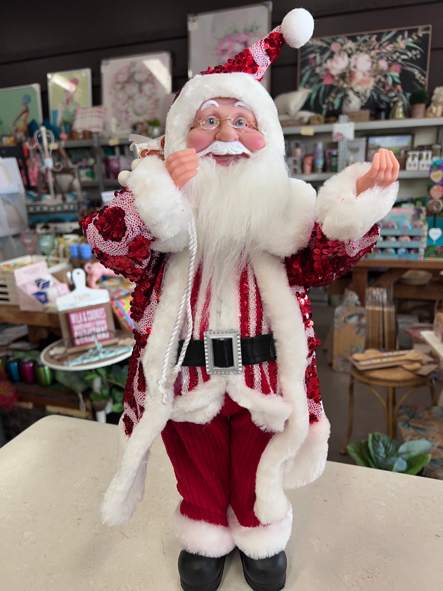 Peppermint Sequin Santa