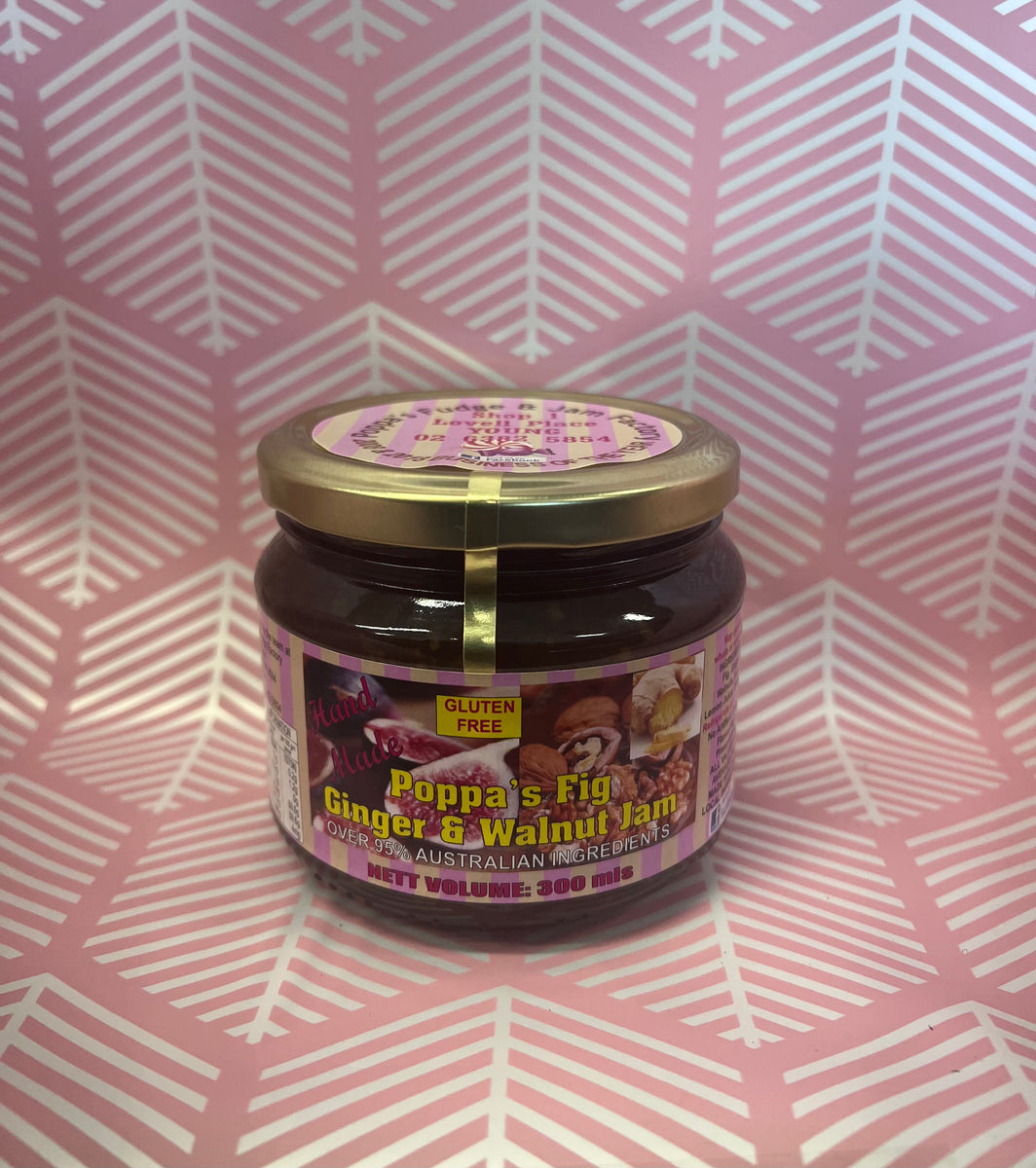 Poppas Fig Ginger & Walnut Jam Poppa’s Fudge & Jam Factory