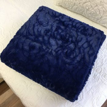 Cosy fluffy navy blanket
