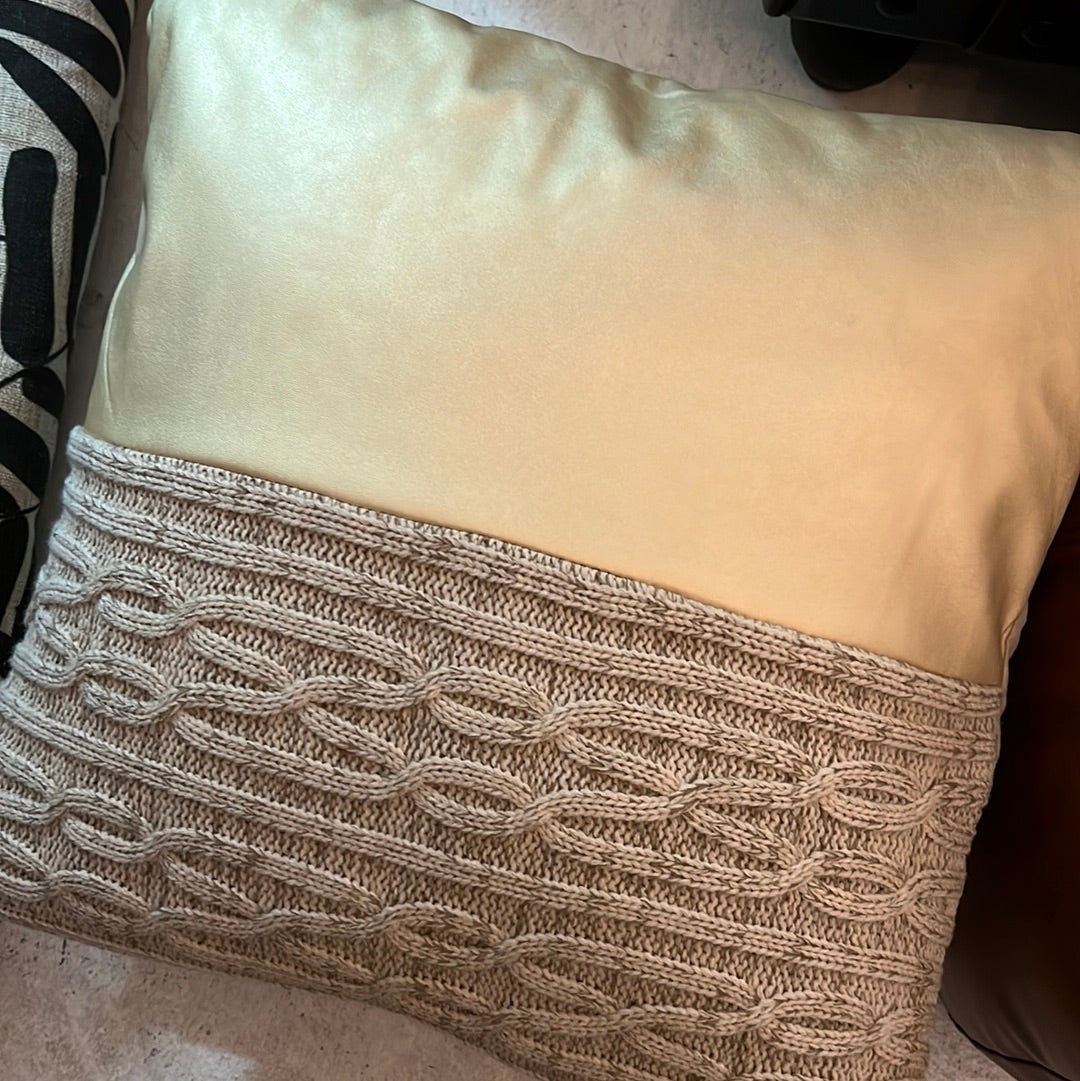 Gold Knitted Cushion