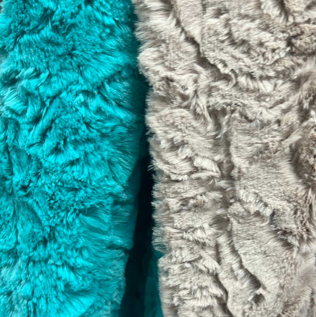 Cosy Fluffy Teal/ Toupe Blanket