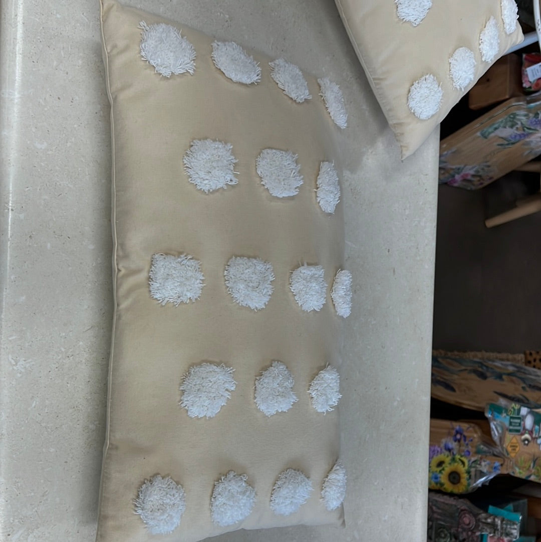 Rectangle Cream/White Spot Cushion