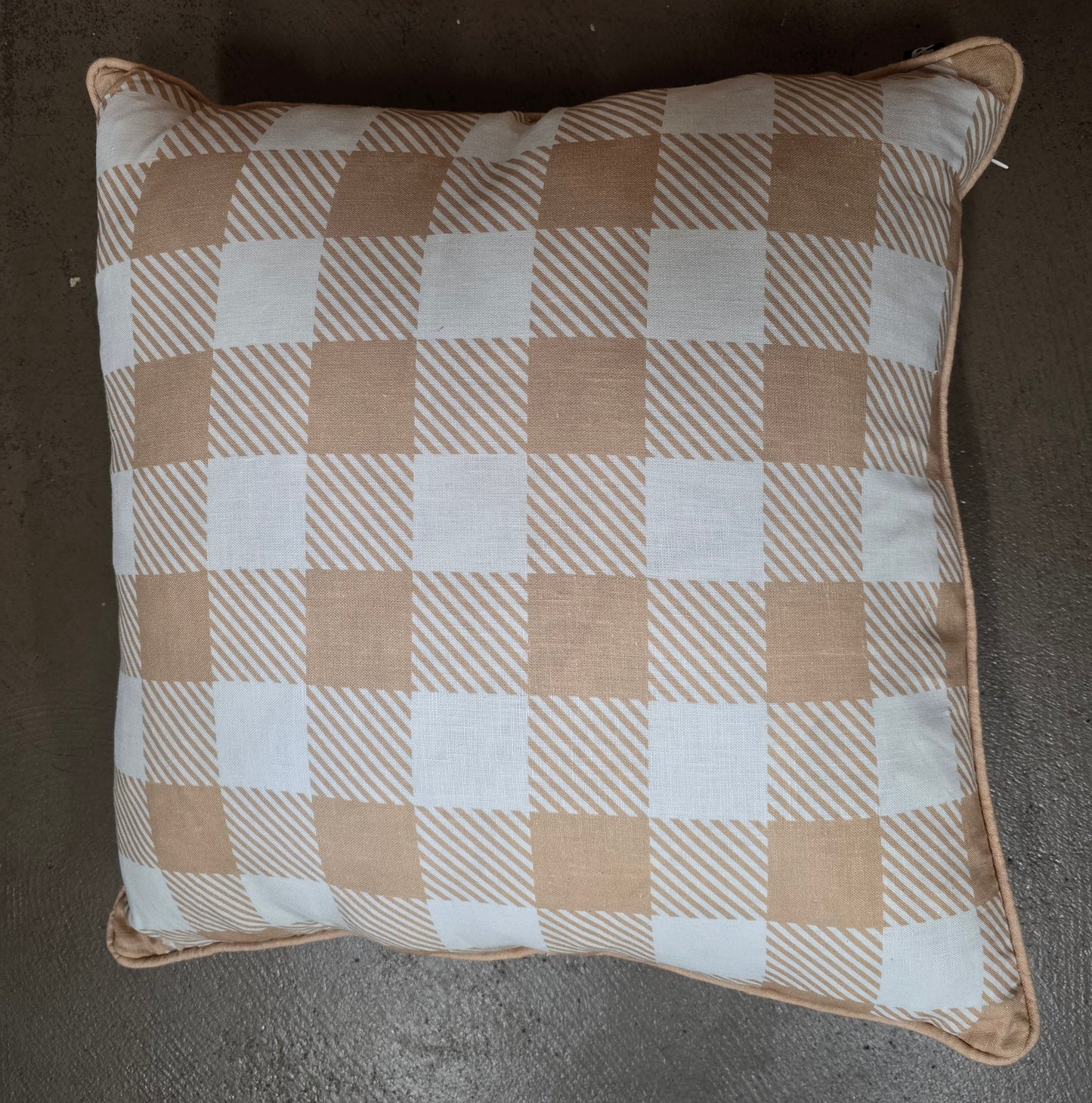 Beige check cushion