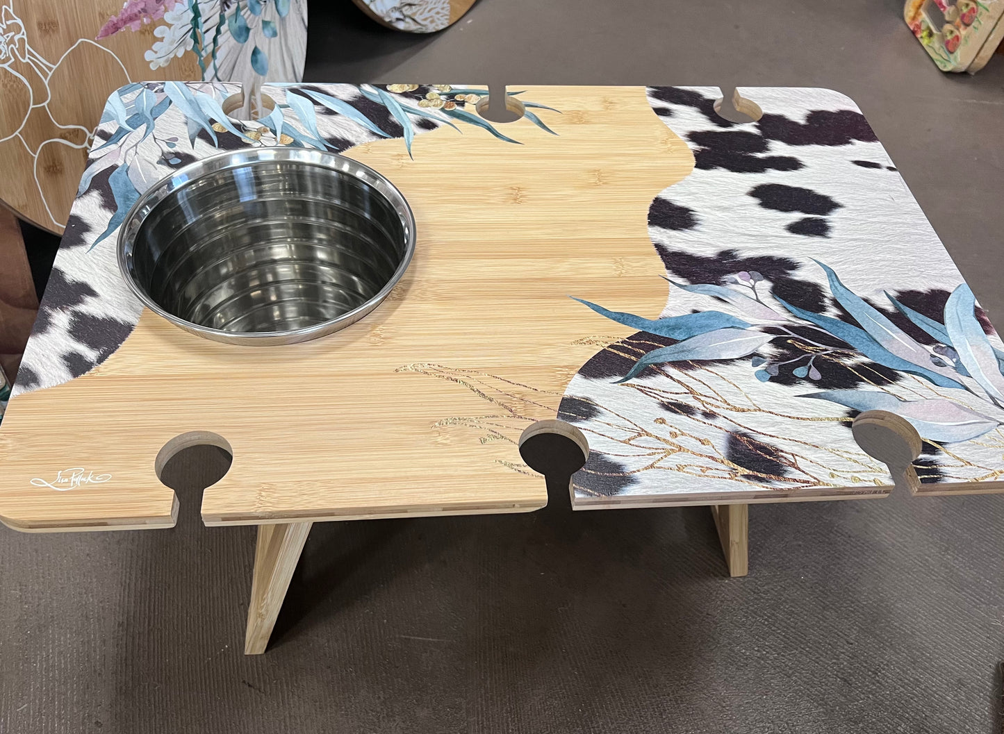 Native Cowhide Large Picnic Table