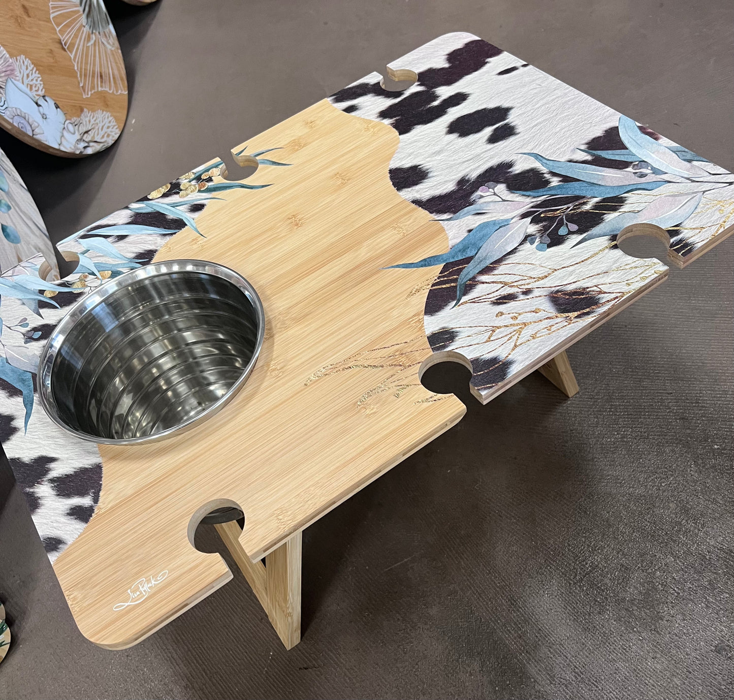 Native Cowhide Large Picnic Table