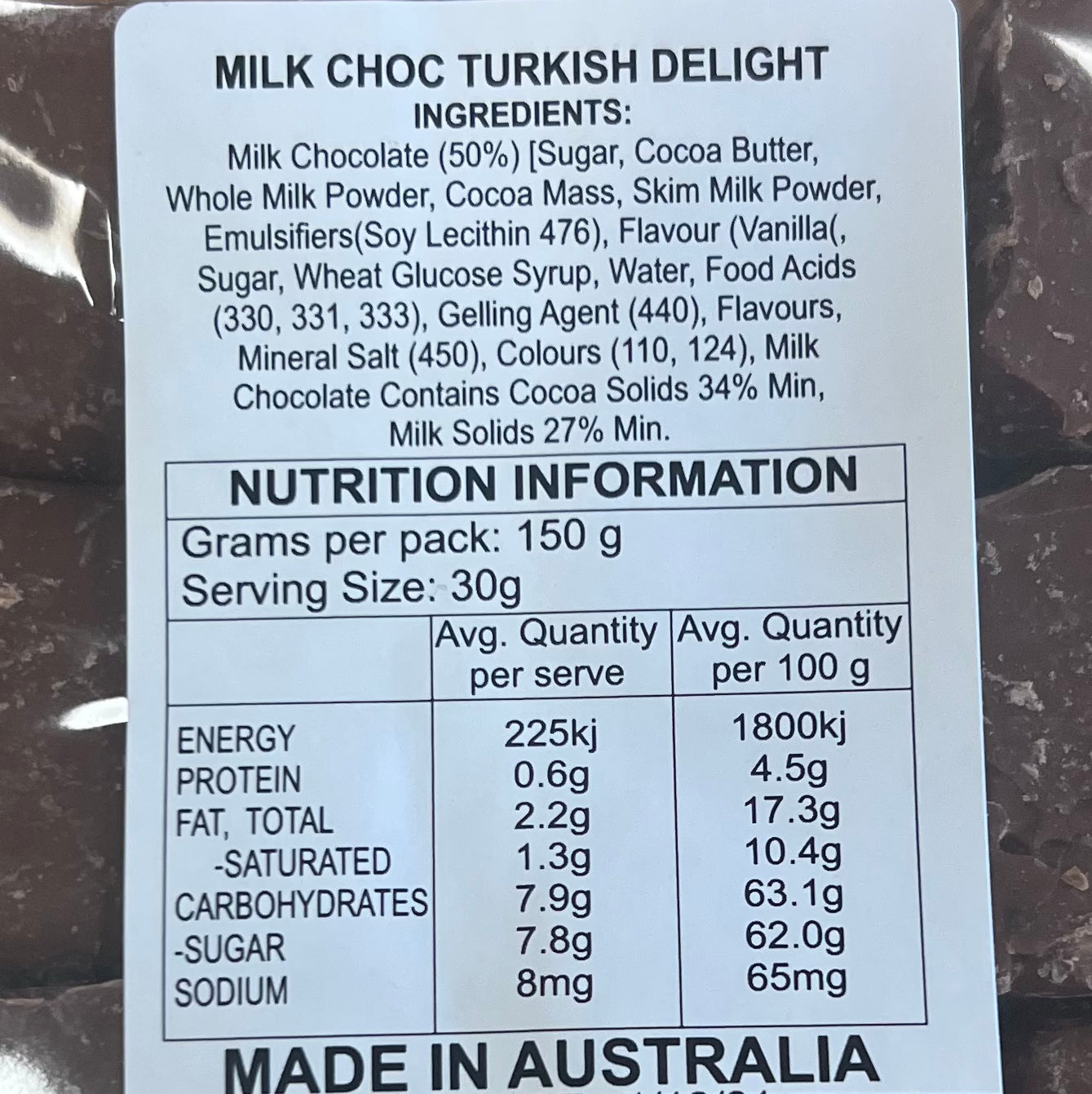 Milk Chocolate Turkish Delight