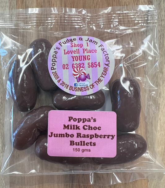 Milk Chocolate Jumbo Raspberry Bullets