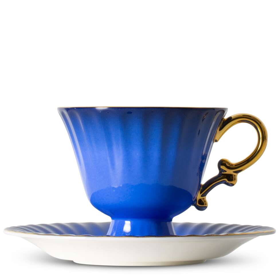 Ombre Opulence Cup And Saucer Blue