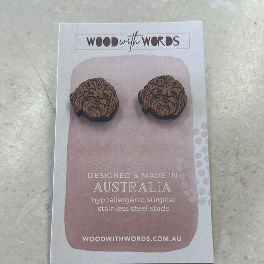 Poodle Cavoodle Wood Earrings