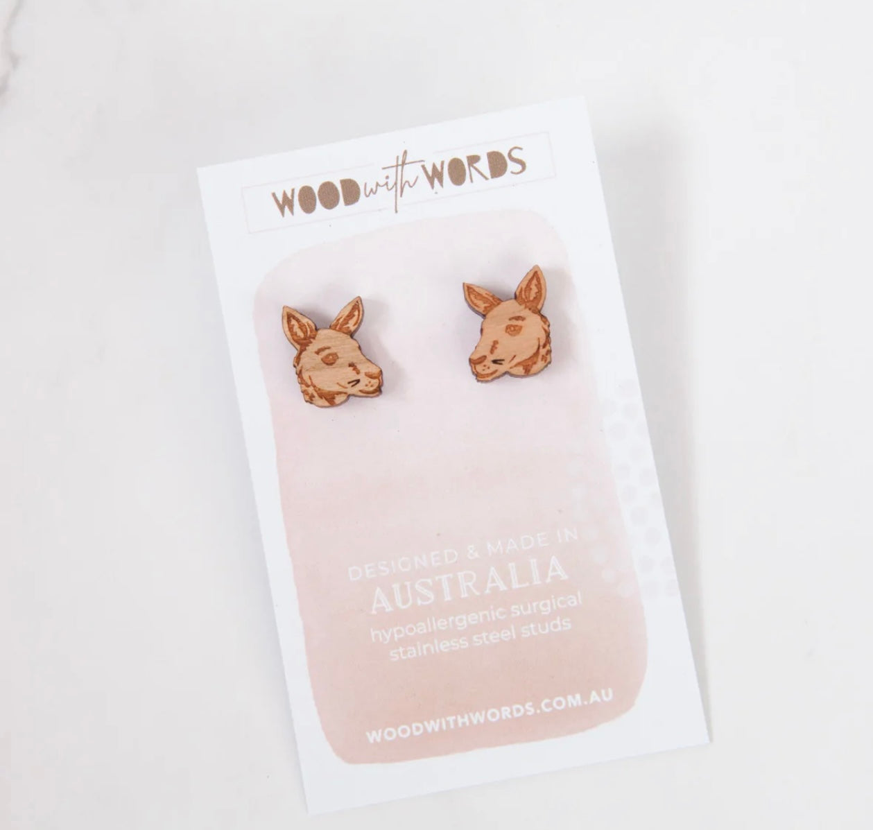 Kangaroo Wood Earrings