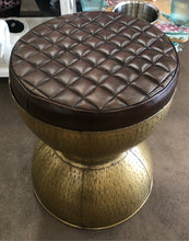 Load image into Gallery viewer, Gold metal stool
