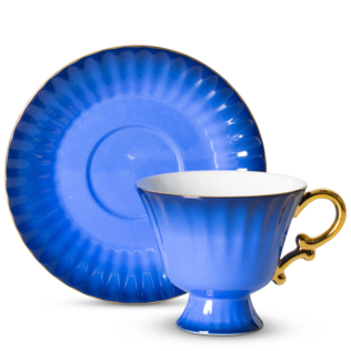 Ombre Opulence Cup And Saucer Blue