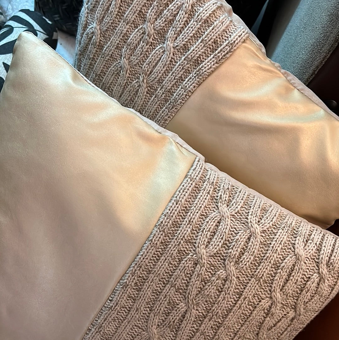 Gold Knitted Cushion