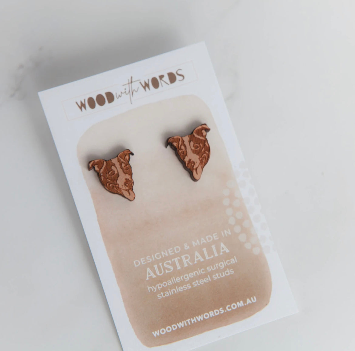 Jack Russel Wood Earring